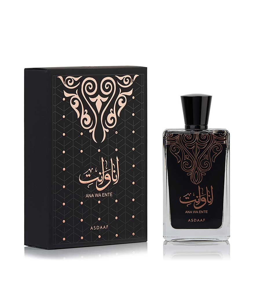 Parfum-arabesc-ANA-WA-ENTE-100ml Parfum arabesc ANA WA ENTE 100ml este un parfum produs de casa de parfumuri Asdaaf by LATTAFA, ce prezinta note condimentat lemnose orientale.