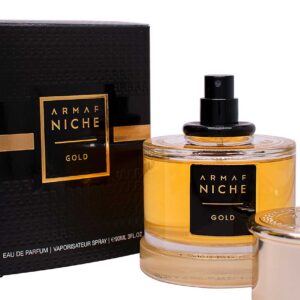 Parfum arabesc GOLD Armaf NICHE 90ml este un parfum produs de casa de parfumuri ARMAF, ce prezinta note floral fructate orientale.