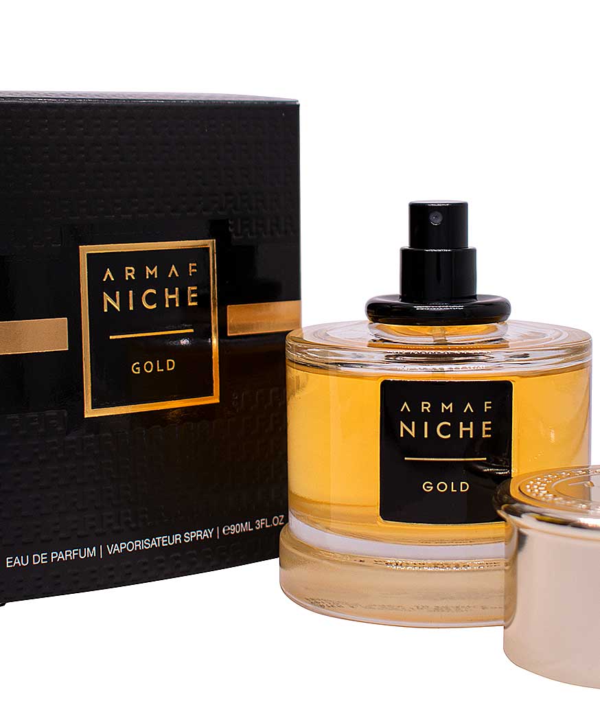 Parfum-arabesc-GOLD-Armaf-NICHE-90ml Parfum arabesc GOLD Armaf NICHE 90ml este un parfum produs de casa de parfumuri ARMAF, ce prezinta note floral fructate orientale.