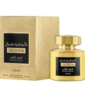 Parfum arabesc Confidential Private Gold Lattafa este un parfum produs de casa de parfumuri LATTAFA, ce prezinta note orientale fresh-fructate deosebite.