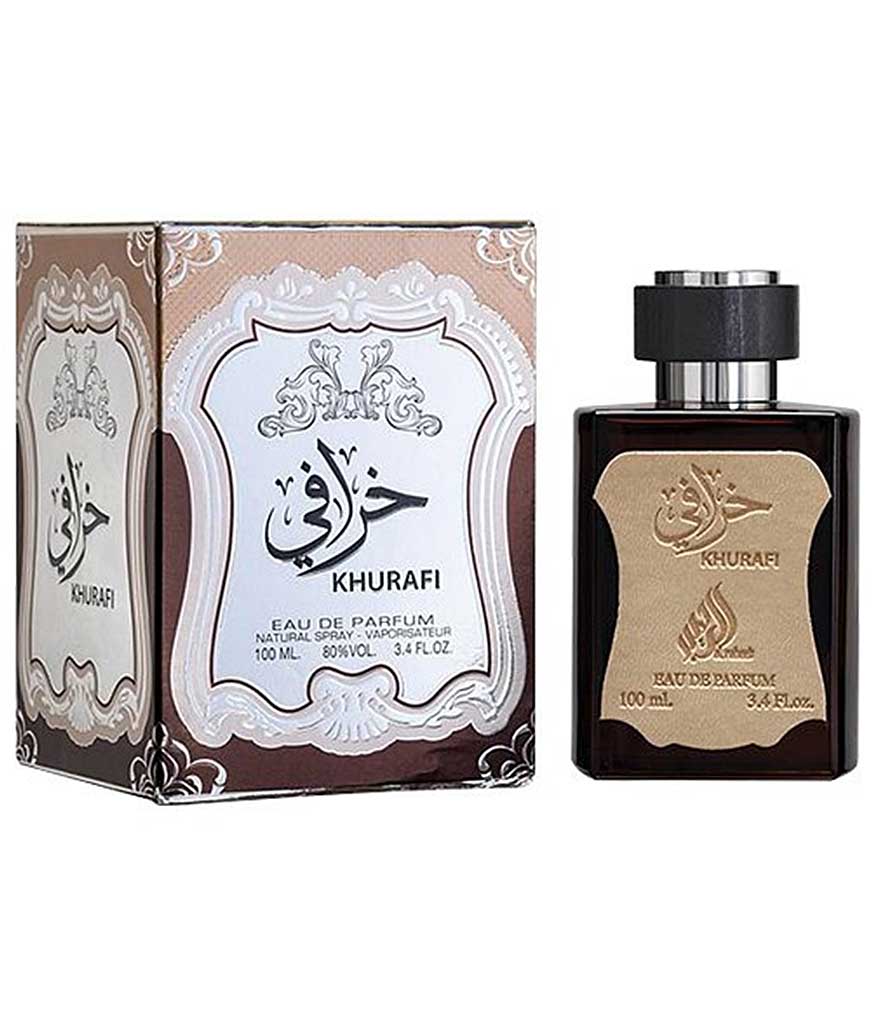 Parfum-arabesc-KHURAFI-100ml Parfum arabesc KHURAFI 100ml este un parfum produs de casa de parfumuri LATTAFA, ce prezinta note orientale lemnoase deosebite.